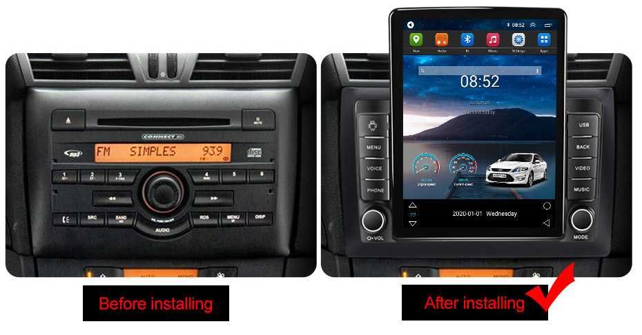 Navigatie Fiat Stilo 2010,Tesla Style, Android, 2+32GB ROM, 10"