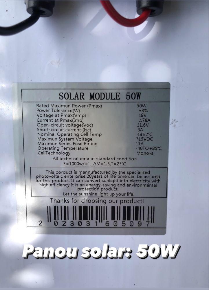 Panou solar fotovoltaic 50W/100W/150W