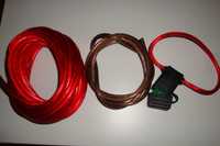 cablu alimentare subwoofer 5m rosu 1m maro + siguranta 30A + suport