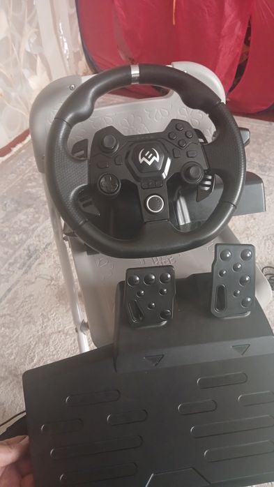 Игровой руль SWEN GC-W900 с рычагом коробки передач.Совместим с ПК, PS