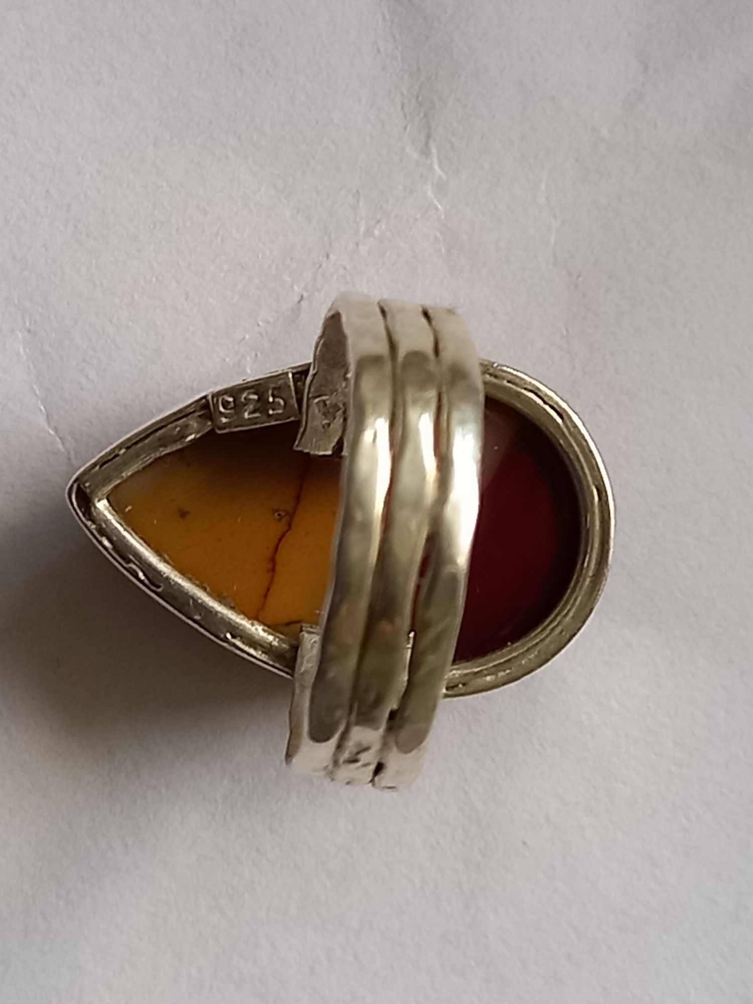 Сребърен пръстен с камък мокаит/ кианит