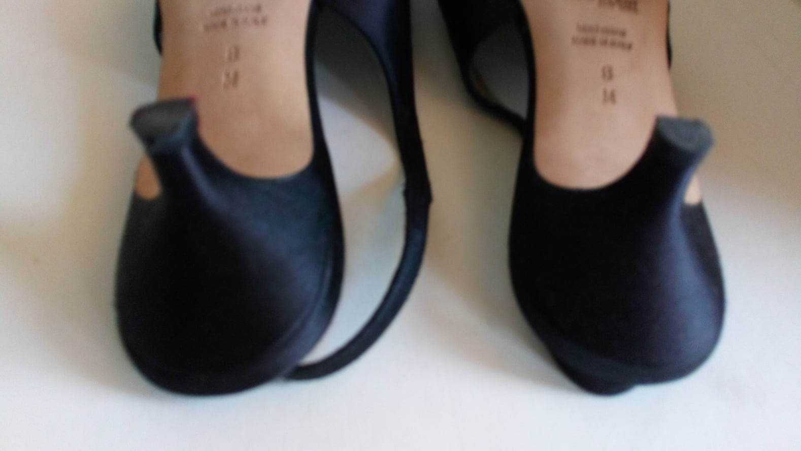 Елегантни обувки Anne Klein, 38.5, сатен, кожа и декорация Сваровски