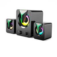 Boxe stereo 2.1 Soprano, 10W, alimentare USB, iluminare RGB, negre,noi
