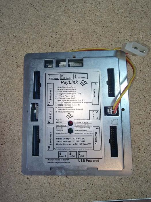 Controler PayLink MDB RS232 USB model APCUSBX000007
