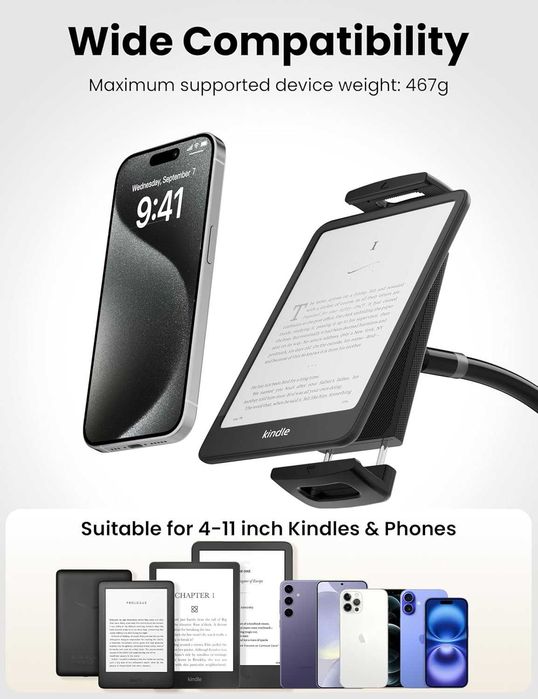VOLTIFYMAX поставка за таблет с обръщач на страници Kindle, 4.7''-11''