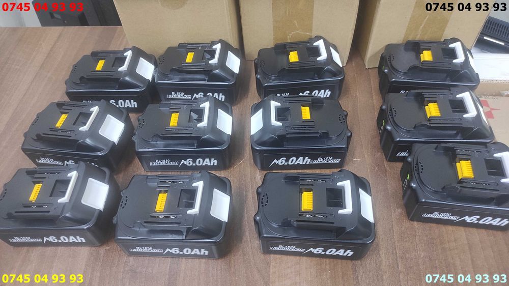baterie acumulator pentru makita 18v  6A 6000mA cu sina NOI in cutie