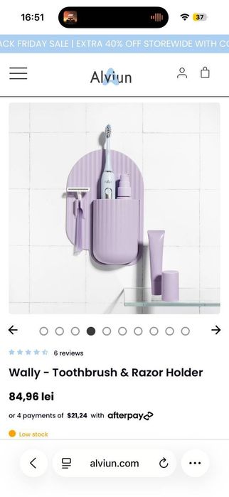 Suport din silicon pentru periuță de dinți și lamă de ras