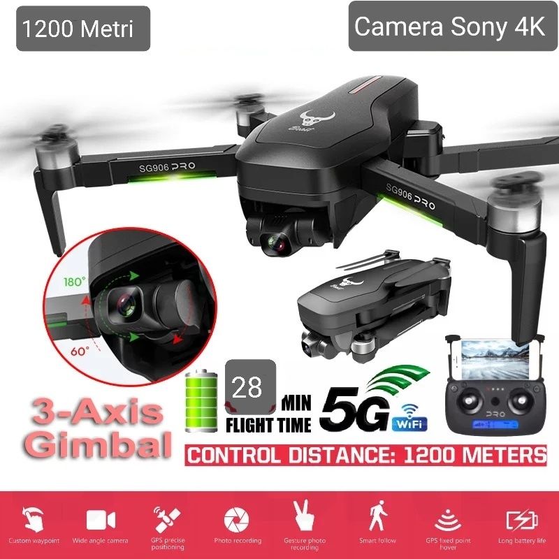 Dona profesionala 4K,5G,GPS/GLONASS,3AXE,GESTURI,Reintorcere,14MP,Noua