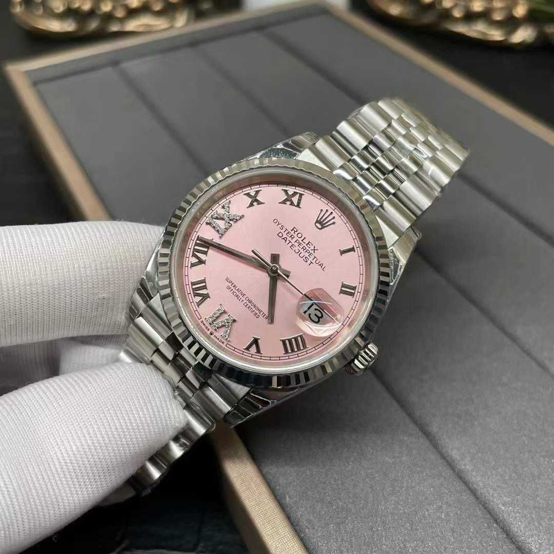 Дамски Часовници Rolex Datejust 36mm сребристо-розов циферблат