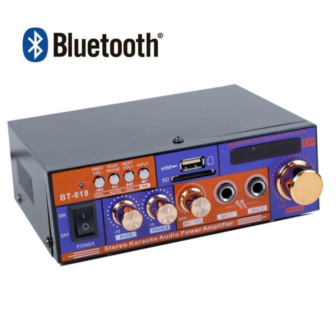 BT 618 amplificator digital tip statie 2x20W bluetooth radio 2 intrari