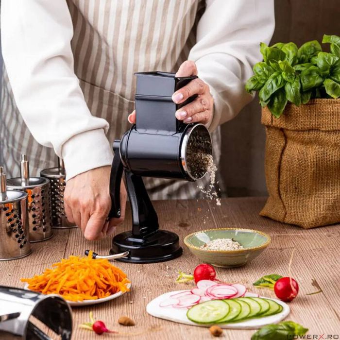 Masina manuala, 5 insertii pentru tocat legume, prindere prin ventuza,