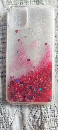 iPhone 11 pro max Liquid Glitter Hearts Case