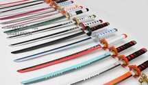 Demon Slayer Katana Cosplay Катана Острие от БАМБУК Аниме 80 и 104  см