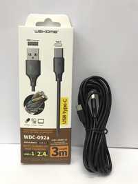 USB кабель WK Full Speed Pro Data Cable WDC-092a USB Type-C 3m