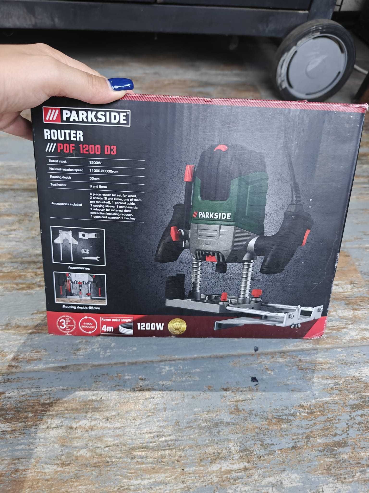 Masina de frezat Parkside POF 1200 D3, 1200 W, adancime 55 mm