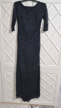 Вечернее чёрное длинное платье в идеальном состоянии