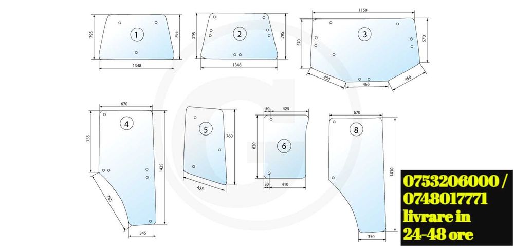 geam tractor John Deere