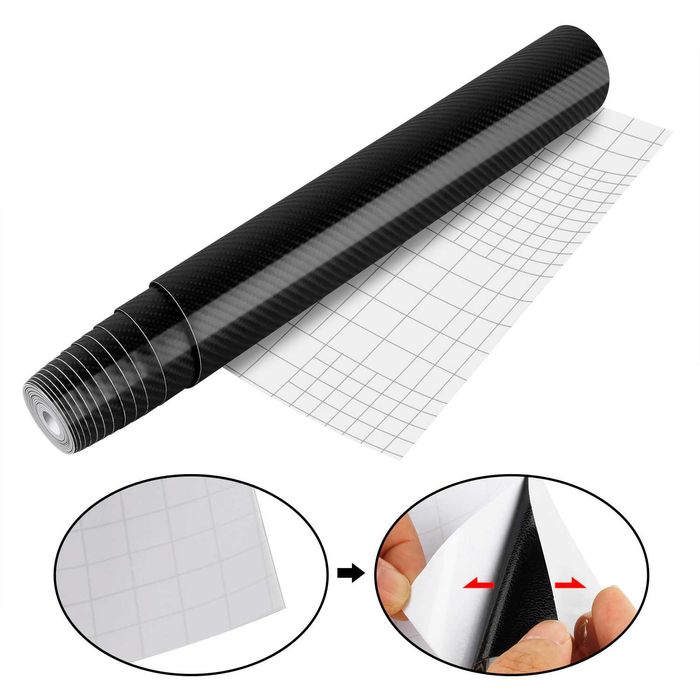 Kit Rola Folie Auto Autocolant Colant Carbon 7D 300x30cm + Accesorii