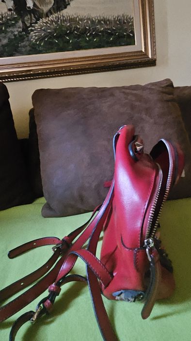Rucsac deosebit dama rosu piele de firma
