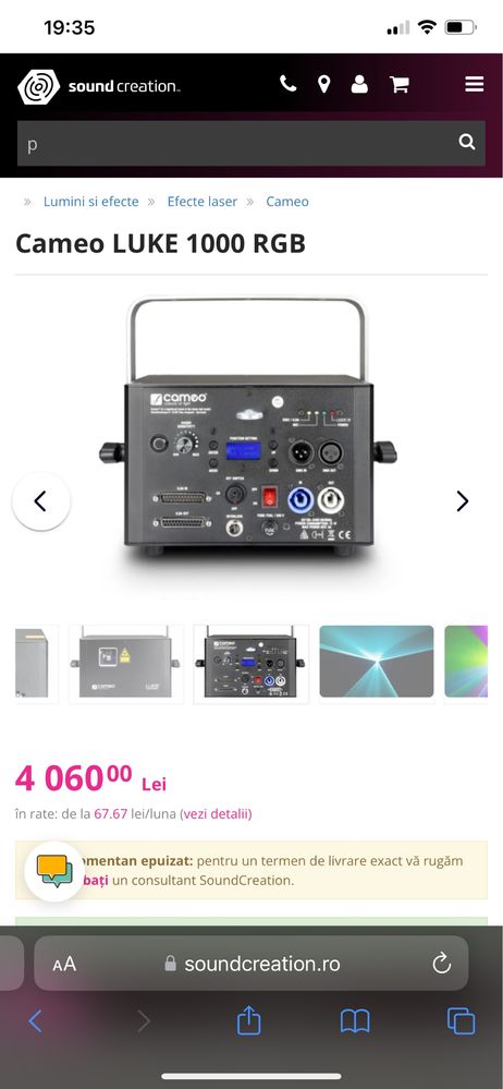 Vand Laser RGB de 1000 mW, utilizat doua luni, in stare perfecta