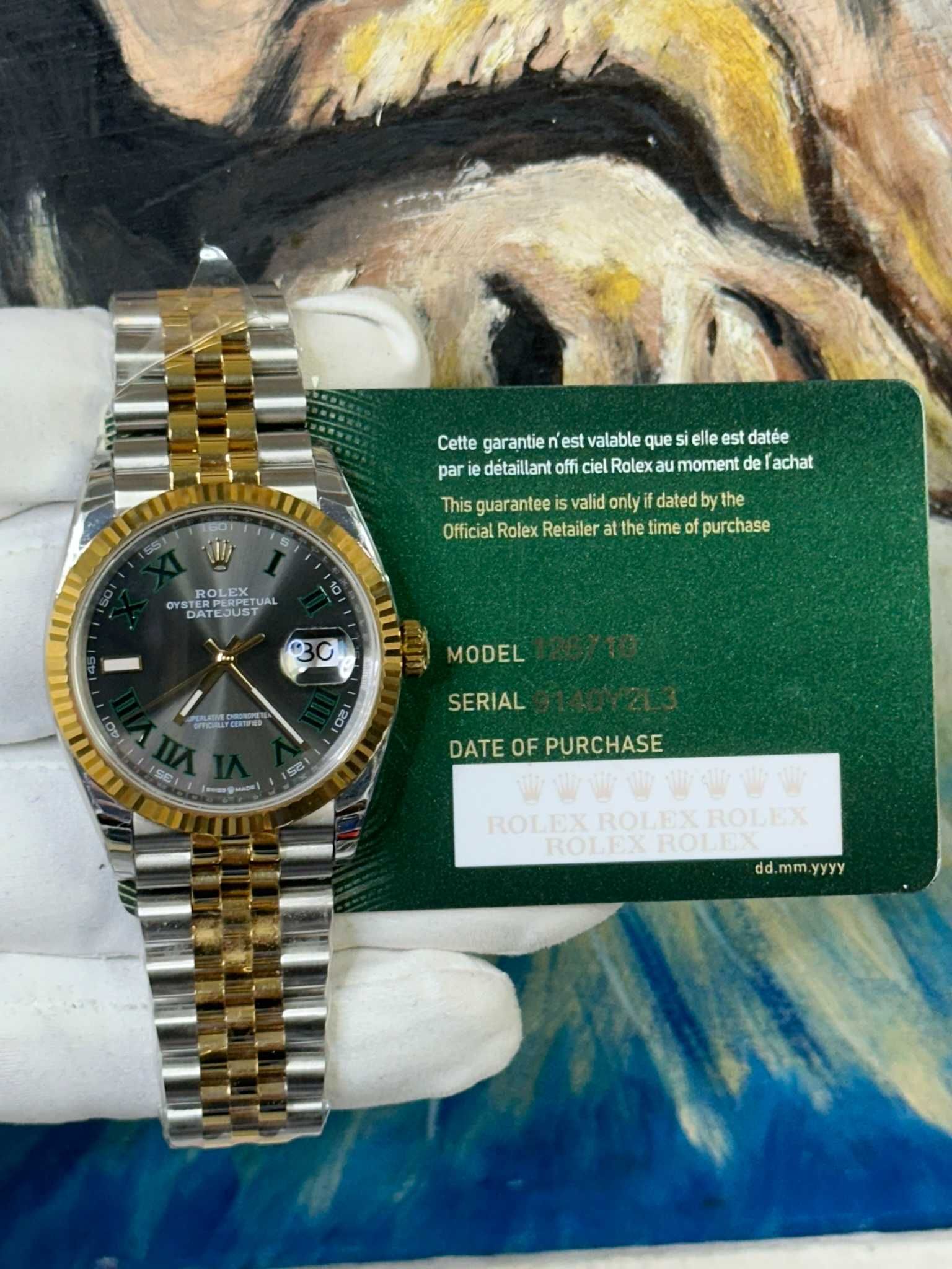 Rolex Date Just 36 MM Wimblendon Two Tone 126233