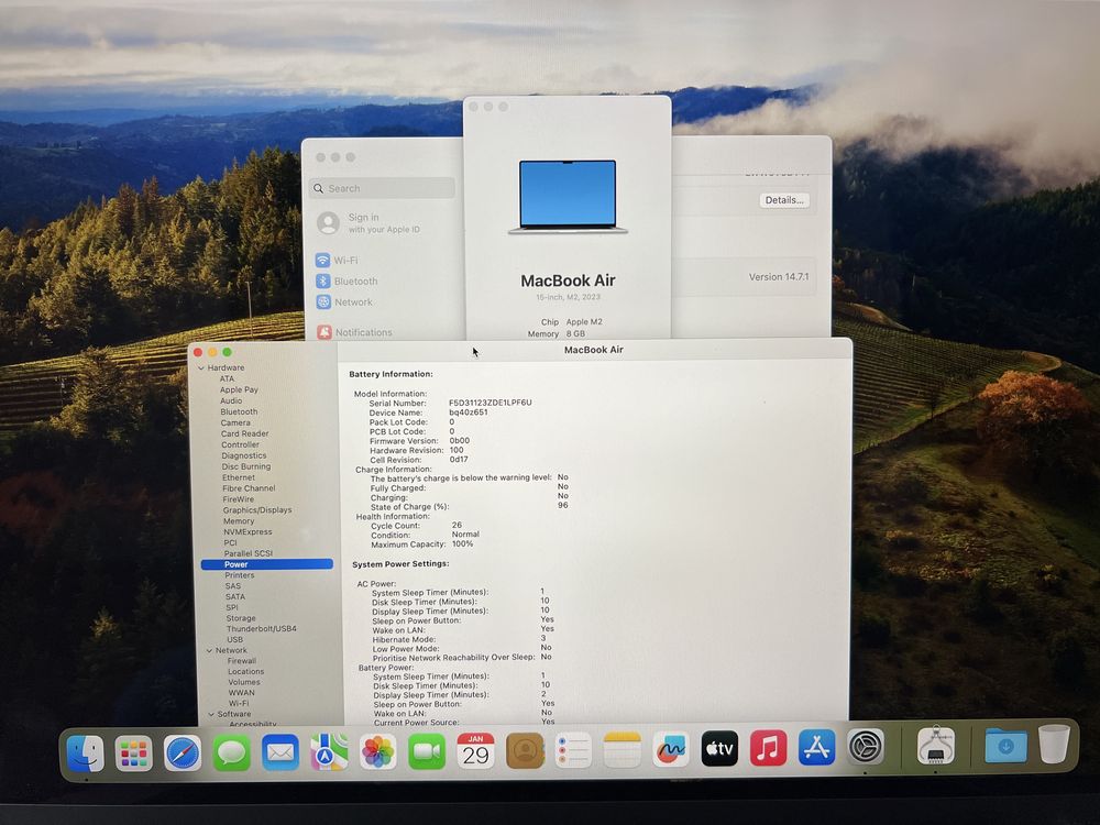 Като Нов MacBook Air 15” 2023 M2 8GB 512GB 26цикъла