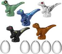 Set 5 Minifigurine noi Pui de Dinozauri tip Lego Jurassic World cu oua