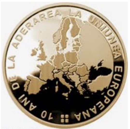 Moneda 50 de bani - 10 ani de la aderarea Romaniei la UE