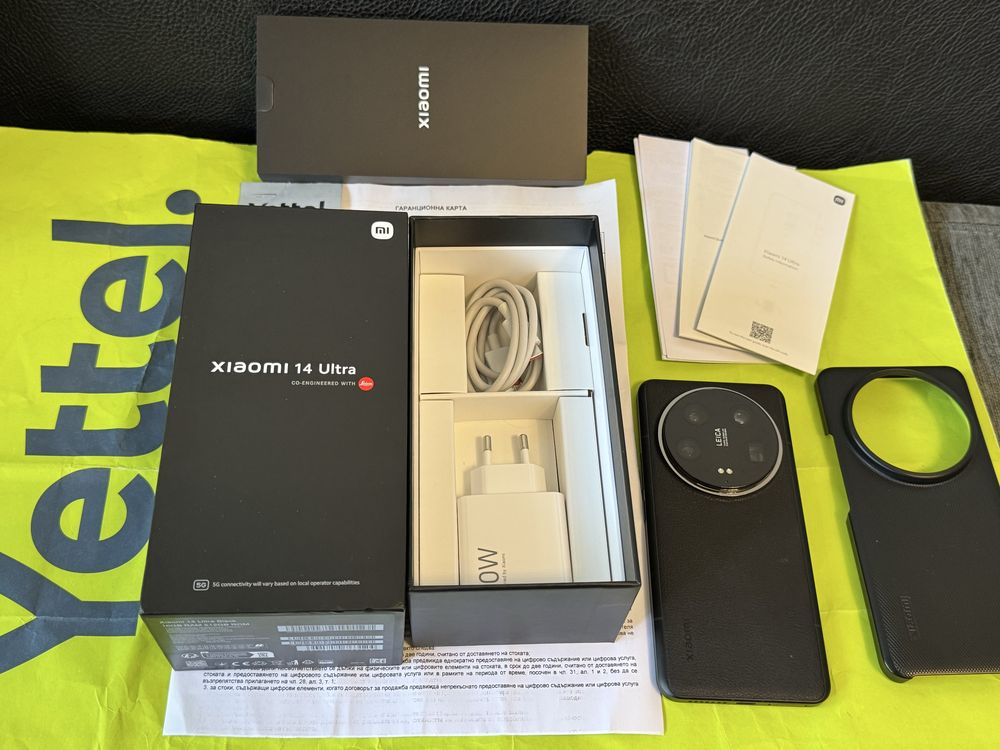 КАТО НОВ 512GB Xiaomi 14 Ultra 16GB 5G Гаранция A1 2026г. Black