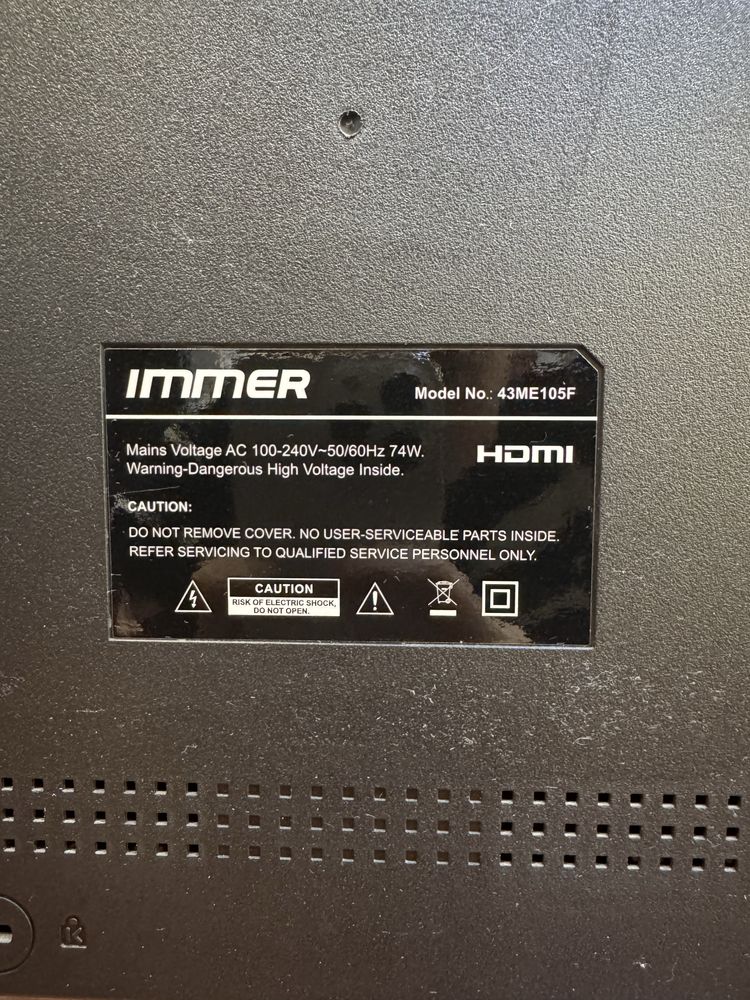 Телевизор Immer модель: 43ME105F
