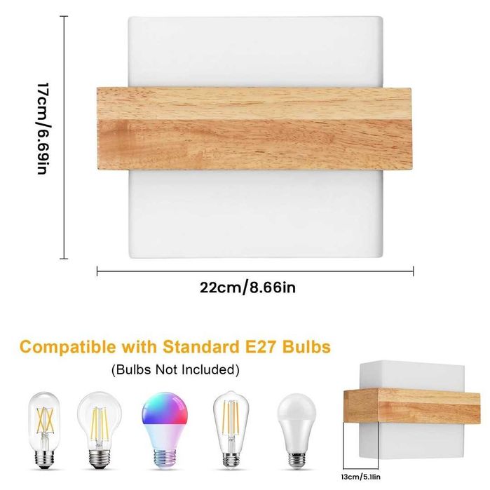Lampă de perete de interior, cu bilă de sticlă pentru dormitor, hol