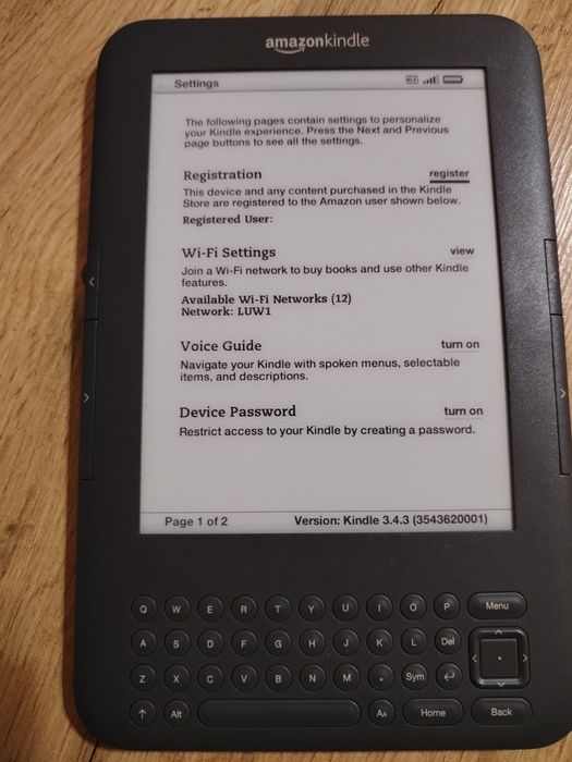 Amazon Kindle 3 keyboard