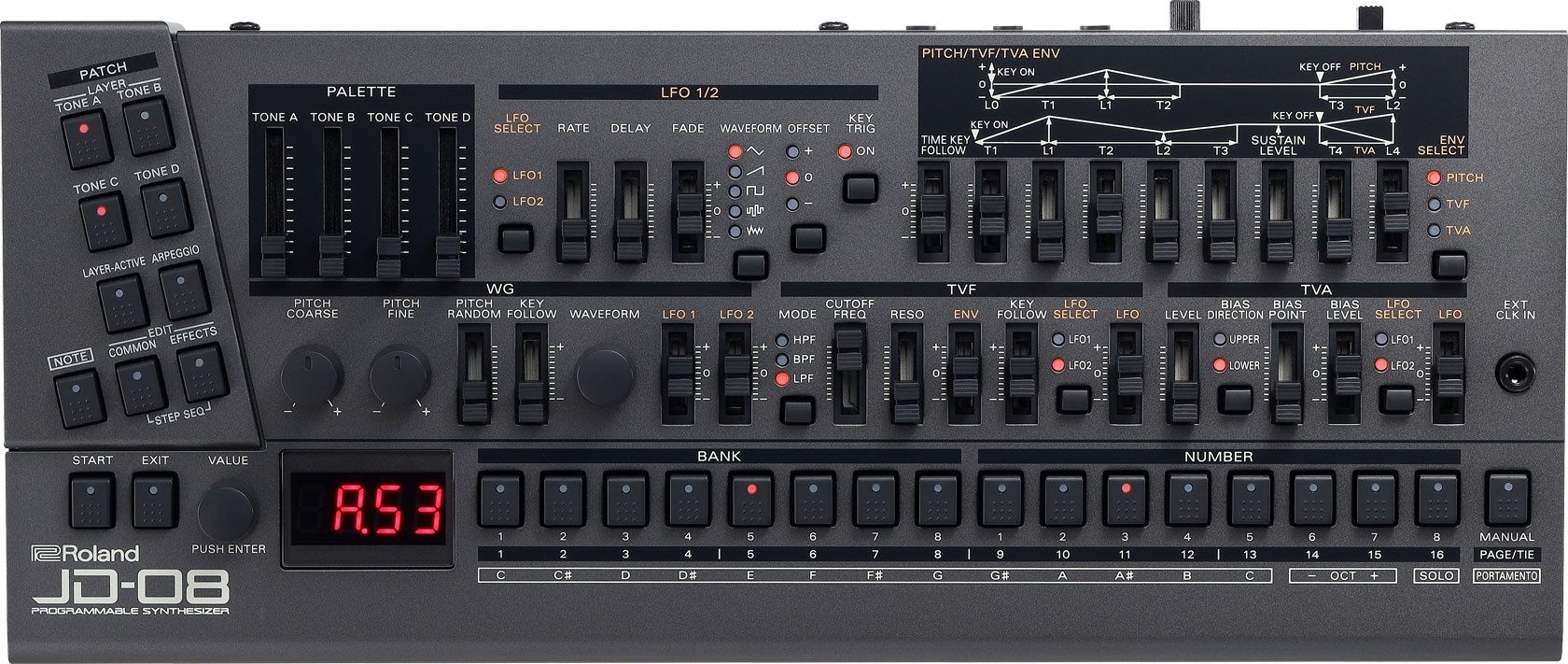 Roland JD-08 cu suport Varidock (absolut NOI) - sintetizator / synth