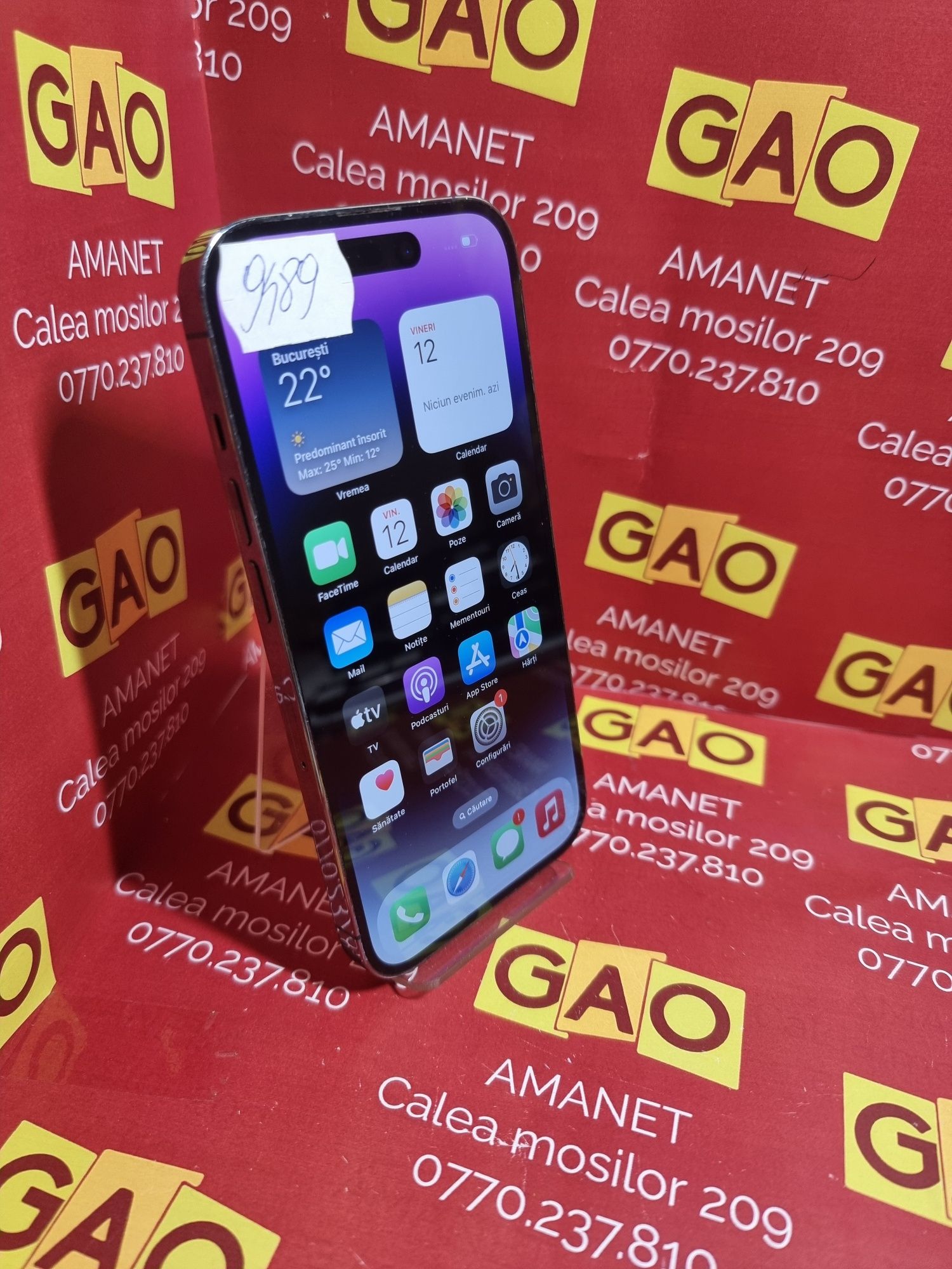 GAO AMANET - iPhone 14 Pro, stocare 256gb, liber de retea, bat 86%