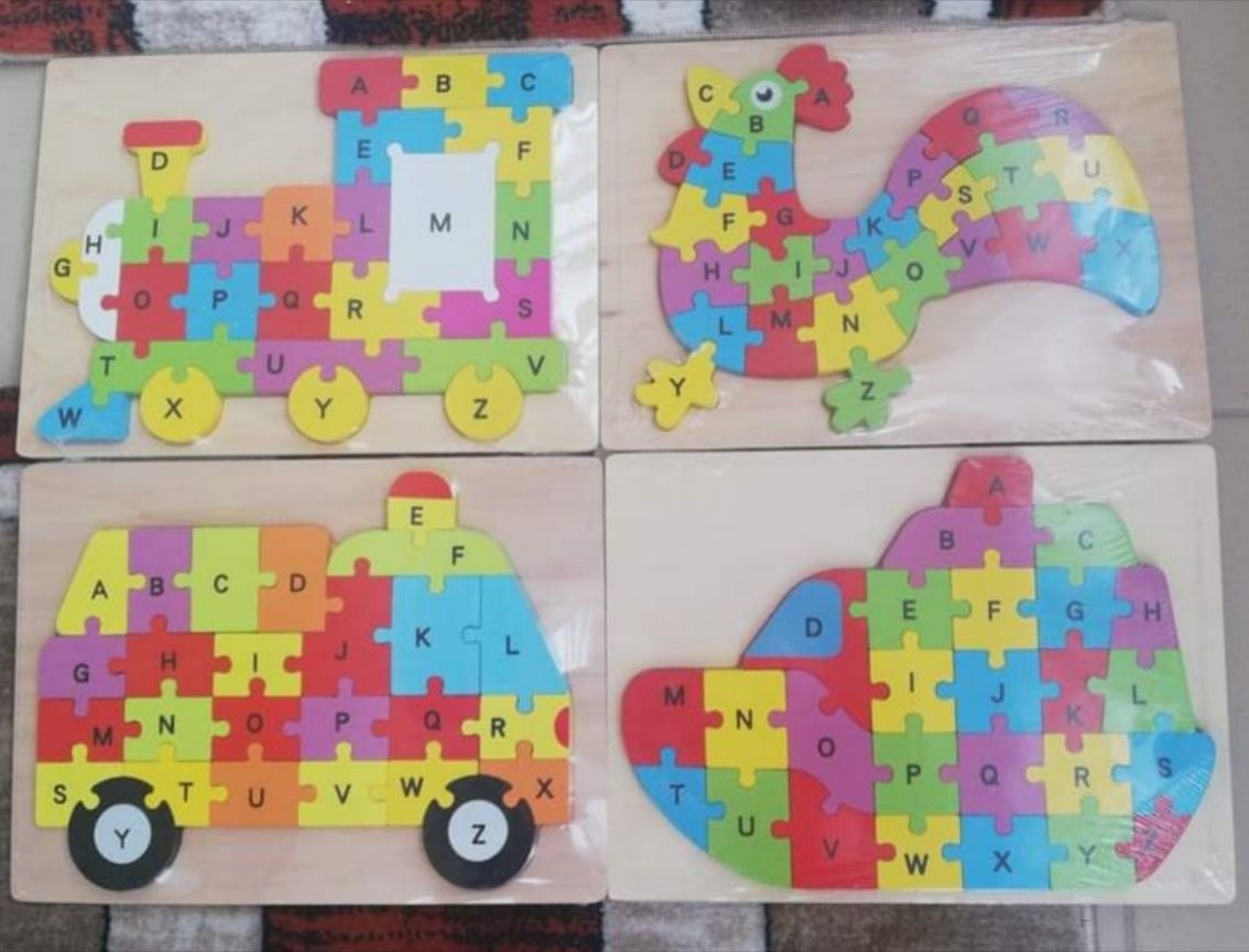 Puzzle pentru copii, 3D din lemn Montessori