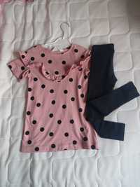 Nr 98-104, colant + tricou / tunica, set Fete H&M