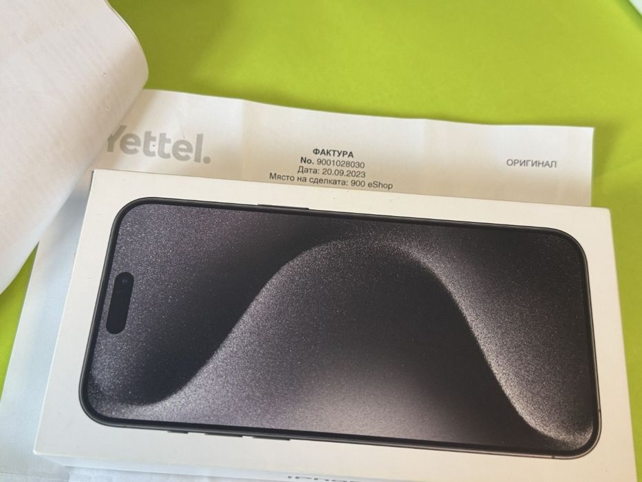 КАТО НОВ 256GB iPhone 15 Pro Max Yettel Гаранция 2026 Black / Черен