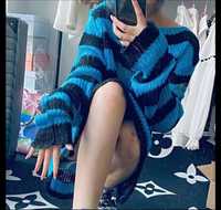 Harajuku Gothic Sweater Stripped Hoodie Top Hanorac