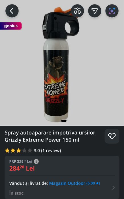 Spay anti-urs Extreme Power Grizzly 150ml
