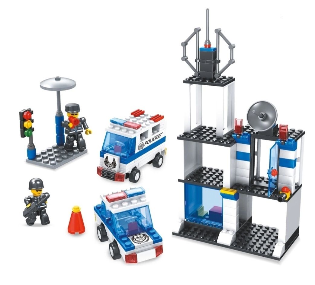 Set construcție tip Lego 3 in 1 Politie Pompieri Brigada Militara