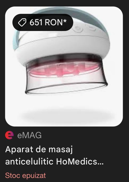 NOU Aparat anticelulitic HoMedics - vacuum + infrarosu + răcire