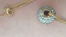 Lanț suflat cu aur de 18 k ,cu pandantiv Swarovski.