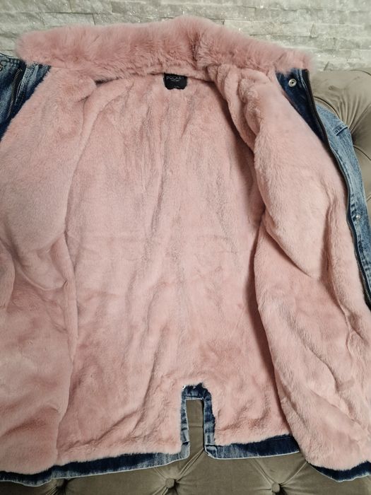 Geaca Parka cu blana roz L- XL