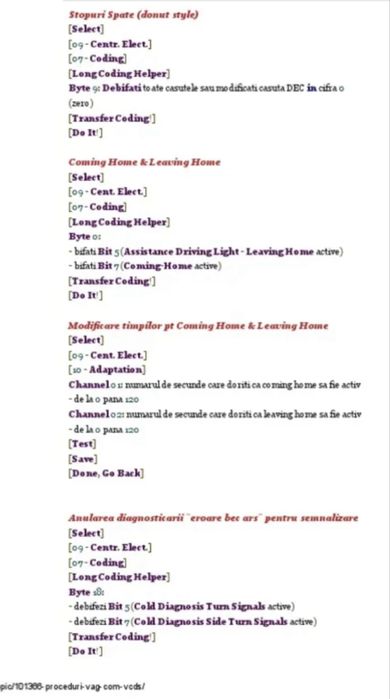 Diagnozā pt codari adaptari activari  functii vcds ista audi,vw bmw et