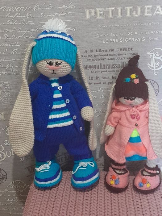 Зайки Тедди,ручной работы.