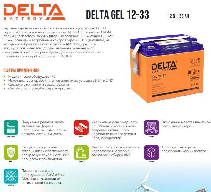 Аккумуляторные батареи серии  Delta | Asterion GEL