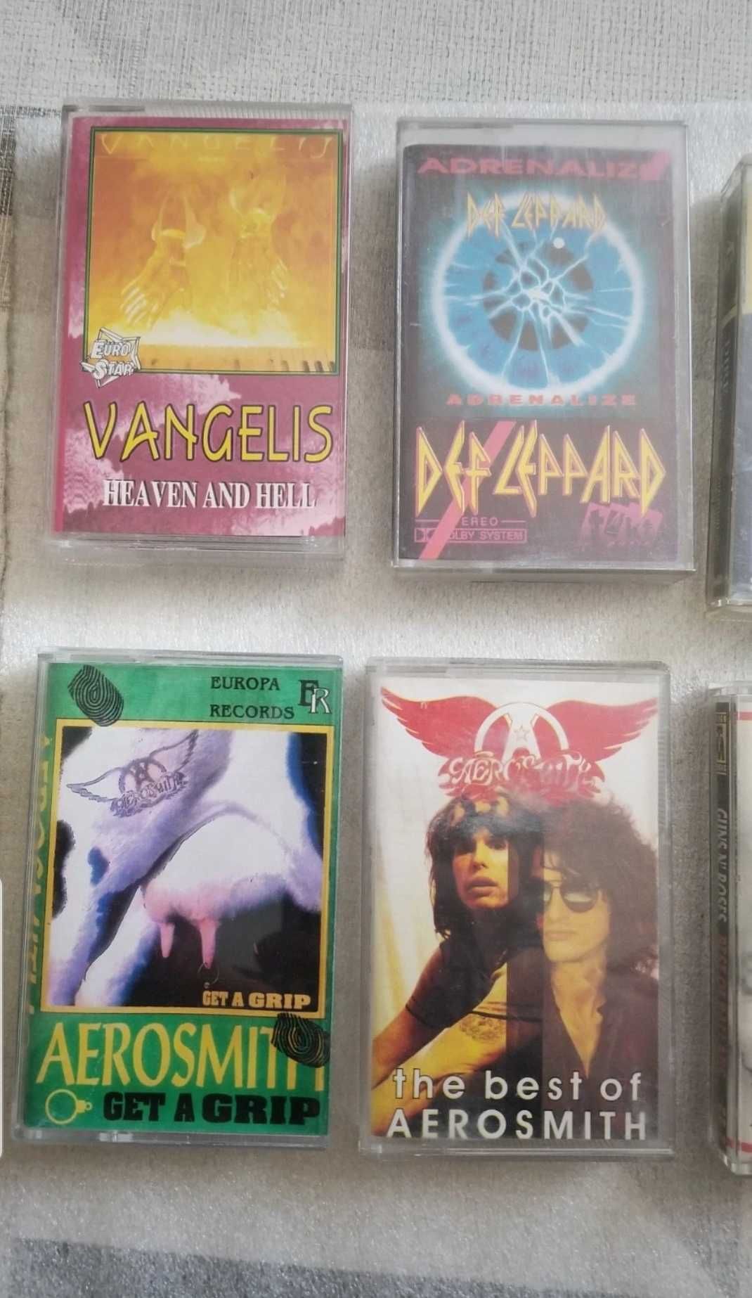 Casete audio muzica rock Aerosmith Vanghelis Guns and Roses R.E.M etc