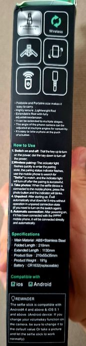 Селфи стик стойка за телефон трипод с дистанционно управление нов сгъв