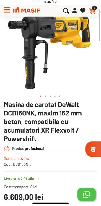 Masina profesionala de carotat Dewalt DCD 150 NK-XJ noua