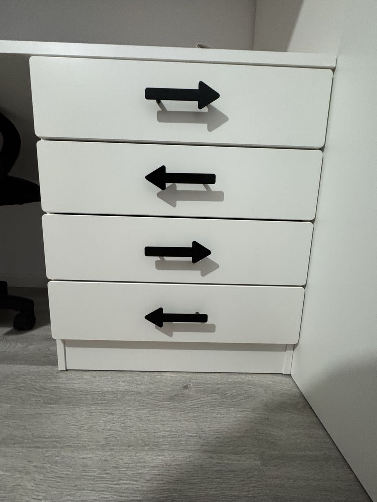 Pat supraetajat cu birou pentru copii Ikea Smastad 90x200